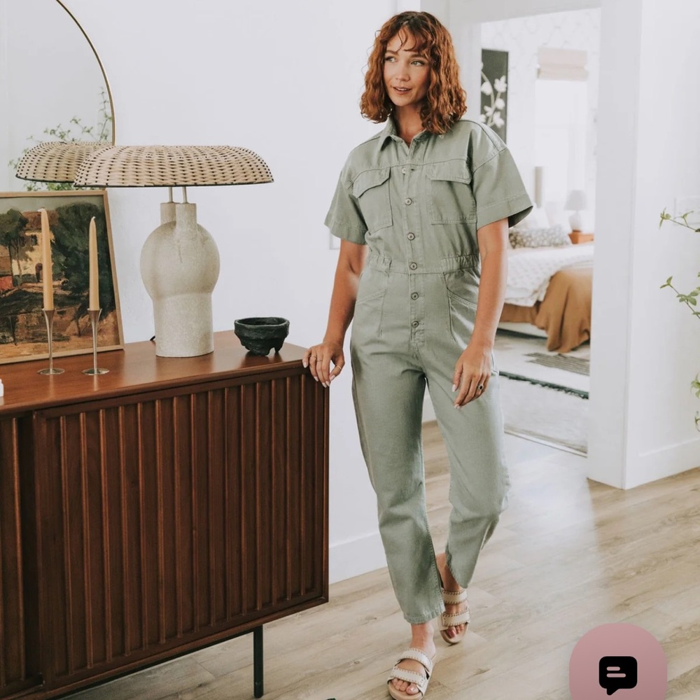 FREE PEOPLE - MARCI JUMPSUIT large sage green